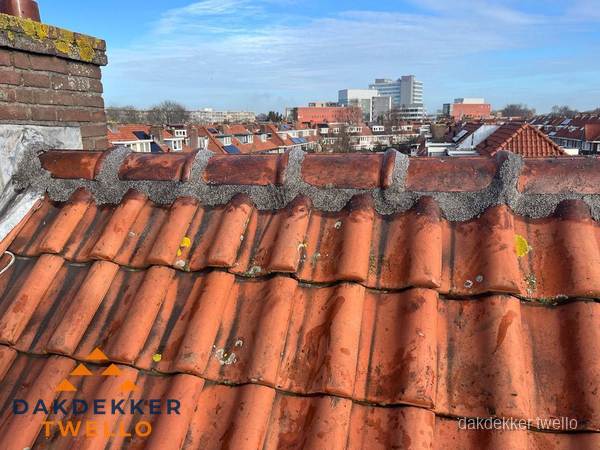 Pannendak met nokvorst en schoorsteen, dakrenovatie in Twello Pannendak met nokvorst en schoorsteen, dakrenovatie in Twello